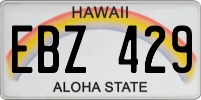 HI license plate EBZ429