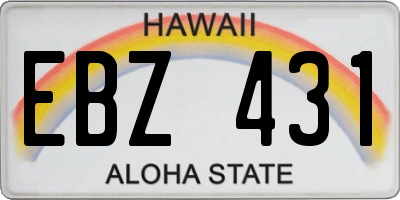 HI license plate EBZ431