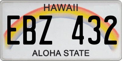HI license plate EBZ432