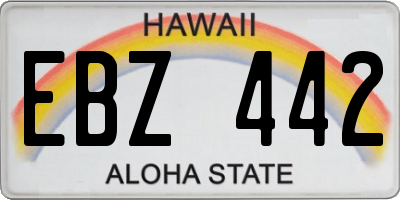 HI license plate EBZ442