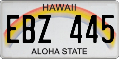 HI license plate EBZ445