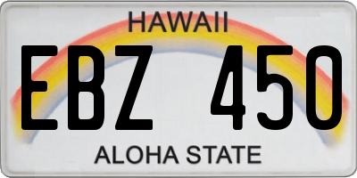 HI license plate EBZ450