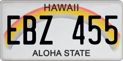 HI license plate EBZ455