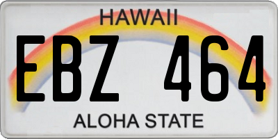 HI license plate EBZ464