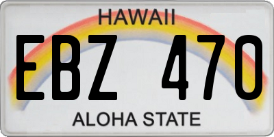 HI license plate EBZ470
