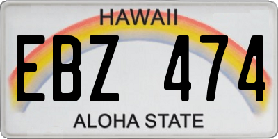 HI license plate EBZ474