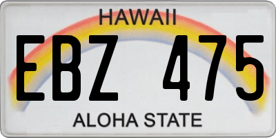 HI license plate EBZ475