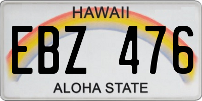 HI license plate EBZ476