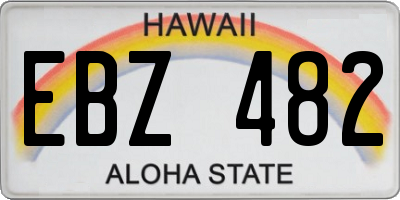 HI license plate EBZ482