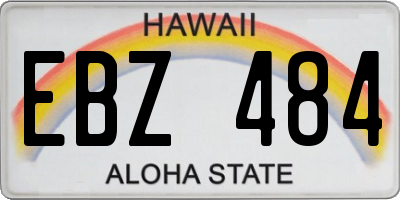HI license plate EBZ484