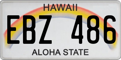 HI license plate EBZ486