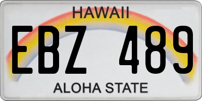 HI license plate EBZ489