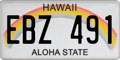 HI license plate EBZ491
