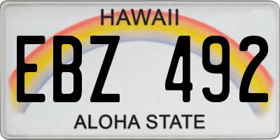 HI license plate EBZ492