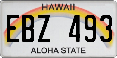 HI license plate EBZ493