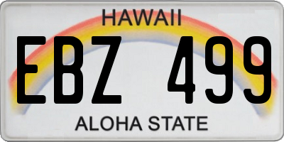HI license plate EBZ499