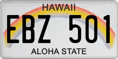 HI license plate EBZ501