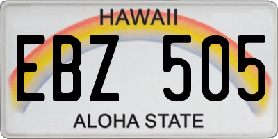 HI license plate EBZ505