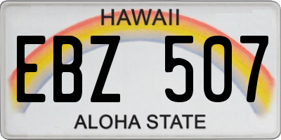 HI license plate EBZ507