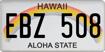 HI license plate EBZ508