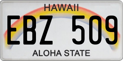 HI license plate EBZ509