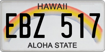 HI license plate EBZ517