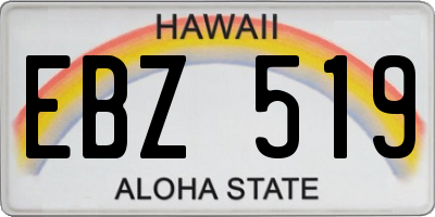 HI license plate EBZ519
