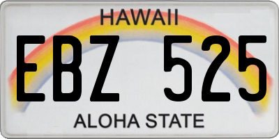 HI license plate EBZ525