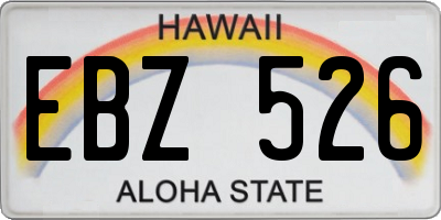 HI license plate EBZ526