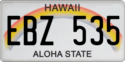 HI license plate EBZ535