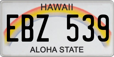 HI license plate EBZ539