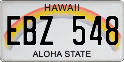 HI license plate EBZ548