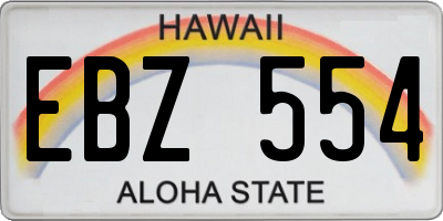HI license plate EBZ554