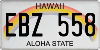 HI license plate EBZ558