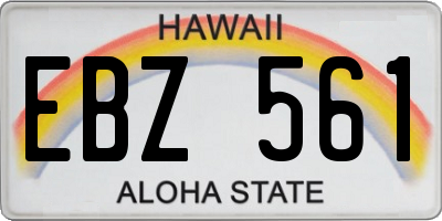 HI license plate EBZ561