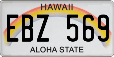 HI license plate EBZ569