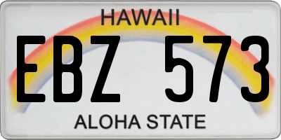HI license plate EBZ573