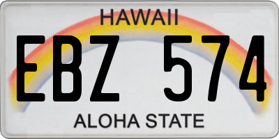 HI license plate EBZ574