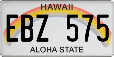 HI license plate EBZ575
