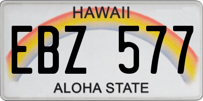 HI license plate EBZ577