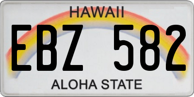 HI license plate EBZ582