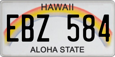 HI license plate EBZ584