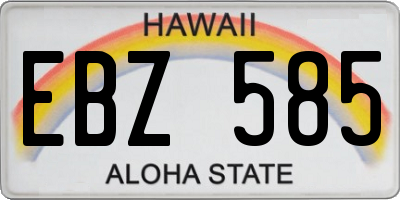 HI license plate EBZ585