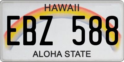 HI license plate EBZ588
