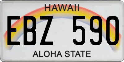 HI license plate EBZ590