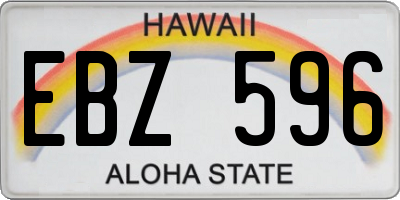 HI license plate EBZ596