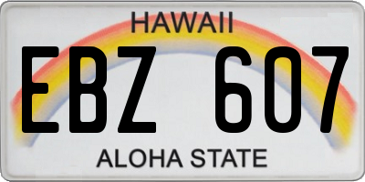 HI license plate EBZ607
