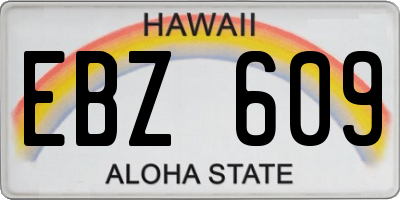 HI license plate EBZ609