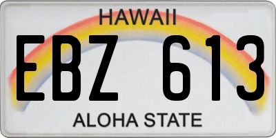 HI license plate EBZ613