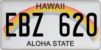 HI license plate EBZ620